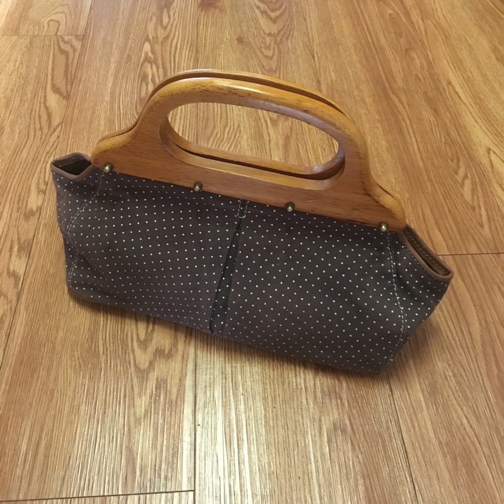 J. Crew Purse Brown Polka Dots